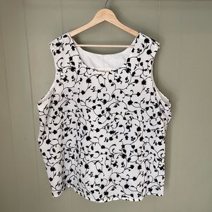 NWT Vintage Jordan Velvet Embossed Scoop Neck Black and White Tank Top